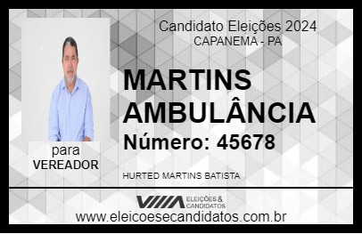 Candidato MARTINS AMBULÂNCIA 2024 - CAPANEMA - Eleições