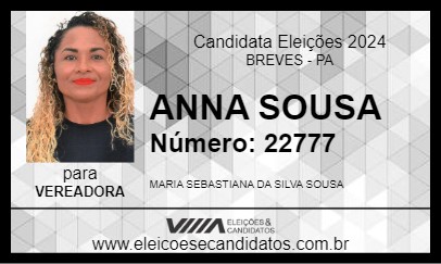 Candidato ANNA SOUSA 2024 - BREVES - Eleições