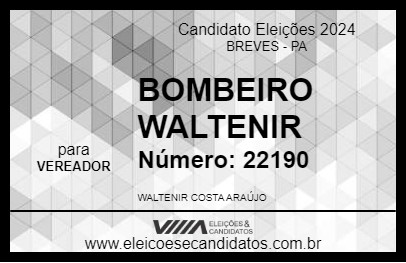 Candidato BOMBEIRO WALTENIR 2024 - BREVES - Eleições