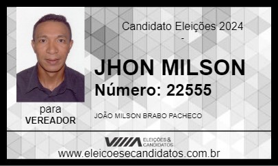 Candidato JHON MILSON 2024 - BREVES - Eleições