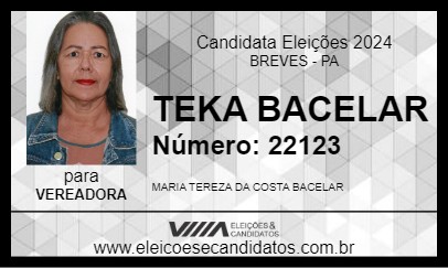 Candidato TEKA BACELAR 2024 - BREVES - Eleições