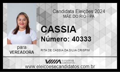 Candidato CASSIA 2024 - MÃE DO RIO - Eleições