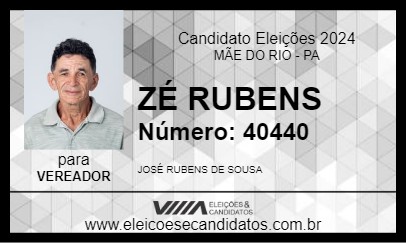 Candidato ZÉ RUBENS 2024 - MÃE DO RIO - Eleições