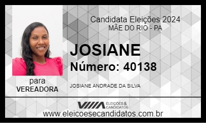 Candidato JOSIANE 2024 - MÃE DO RIO - Eleições