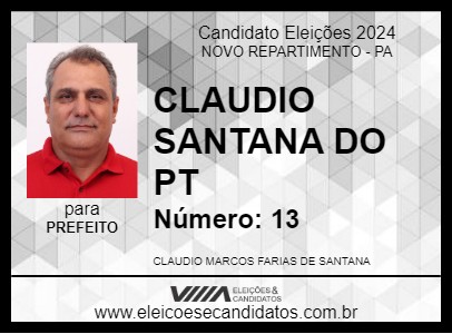 Candidato CLAUDIO SANTANA DO PT 2024 - NOVO REPARTIMENTO - Eleições