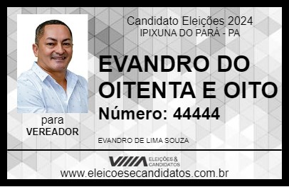 Candidato EVANDRO DO OITENTA E OITO 2024 - IPIXUNA DO PARÁ - Eleições