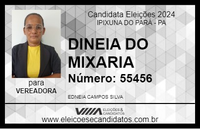 Candidato DINEIA DO MIXARIA 2024 - IPIXUNA DO PARÁ - Eleições