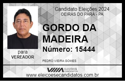 Candidato GORDO DA MADEIRA 2024 - OEIRAS DO PARÁ - Eleições