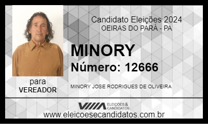 Candidato MINORY 2024 - OEIRAS DO PARÁ - Eleições