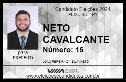 Candidato NETO CAVALCANTE 2024 - PEIXE-BOI - Eleições