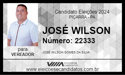 Candidato JOSÉ WILSON 2024 - PIÇARRA - Eleições