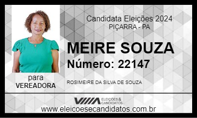 Candidato MEIRE SOUZA 2024 - PIÇARRA - Eleições