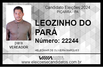 Candidato LEOZINHO DO PARÁ 2024 - PIÇARRA - Eleições