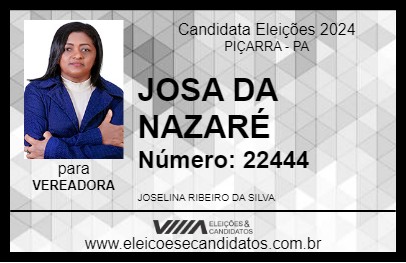 Candidato JOSA DA NAZARÉ 2024 - PIÇARRA - Eleições