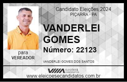 Candidato VANDERLEI GOMES 2024 - PIÇARRA - Eleições