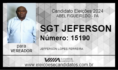 Candidato SGT JEFERSON 2024 - ABEL FIGUEIREDO - Eleições