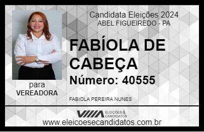 Candidato FABÍOLA DE CABEÇA 2024 - ABEL FIGUEIREDO - Eleições