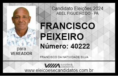 Candidato FRANCISCO PEIXEIRO 2024 - ABEL FIGUEIREDO - Eleições