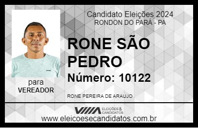 Candidato RONE SÃO PEDRO 2024 - RONDON DO PARÁ - Eleições