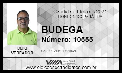 Candidato BUDEGA 2024 - RONDON DO PARÁ - Eleições