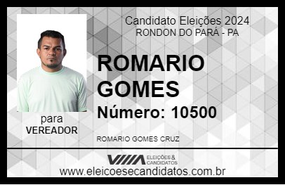 Candidato ROMARIO GOMES 2024 - RONDON DO PARÁ - Eleições