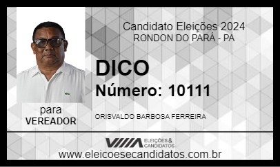 Candidato DICO 2024 - RONDON DO PARÁ - Eleições