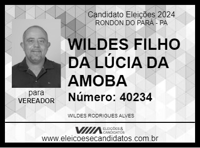 Candidato WILDES FILHO DA LÚCIA DA AMOBA 2024 - RONDON DO PARÁ - Eleições