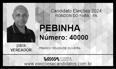 Candidato PEBINHA 2024 - RONDON DO PARÁ - Eleições