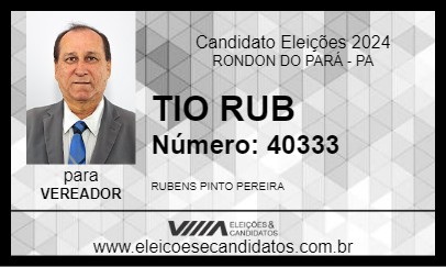 Candidato TIO RUB 2024 - RONDON DO PARÁ - Eleições