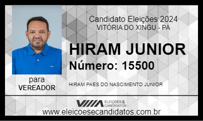 Candidato HIRAM JUNIOR 2024 - VITÓRIA DO XINGU - Eleições