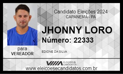 Candidato JHONNY LORO 2024 - CAPANEMA - Eleições