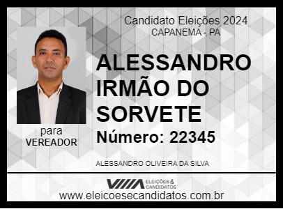 Candidato ALESSANDRO  IRMÃO DO SORVETE 2024 - CAPANEMA - Eleições