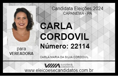 Candidato CARLA CORDOVIL 2024 - CAPANEMA - Eleições