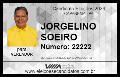 Candidato JORGELINO SOEIRO 2024 - CAPANEMA - Eleições