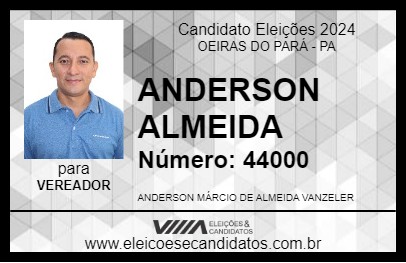 Candidato ANDERSON ALMEIDA 2024 - OEIRAS DO PARÁ - Eleições