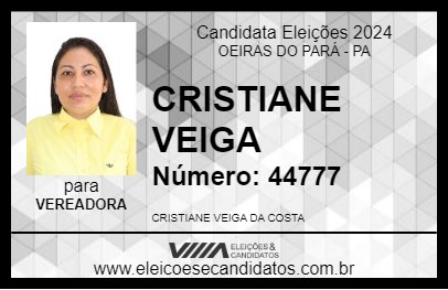 Candidato CRISTIANE VEIGA 2024 - OEIRAS DO PARÁ - Eleições