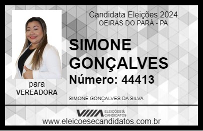 Candidato SIMONE GONÇALVES 2024 - OEIRAS DO PARÁ - Eleições