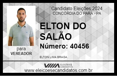 Candidato ELTON DO SALÃO 2024 - CONCÓRDIA DO PARÁ - Eleições