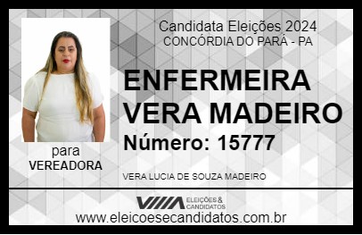 Candidato ENFERMEIRA VERA MADEIRO 2024 - CONCÓRDIA DO PARÁ - Eleições