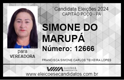 Candidato SIMONE DO MARUPÁ 2024 - CAPITÃO POÇO - Eleições