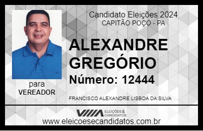 Candidato ALEXANDRE GREGÓRIO 2024 - CAPITÃO POÇO - Eleições