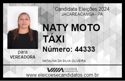 Candidato NATY MOTO TÁXI 2024 - JACAREACANGA - Eleições