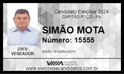 Candidato SIMÃO MOTA 2024 - CAPITÃO POÇO - Eleições