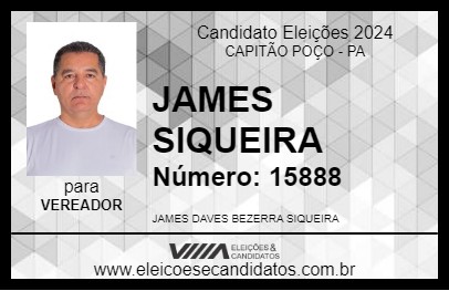 Candidato JAMES SIQUEIRA 2024 - CAPITÃO POÇO - Eleições