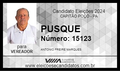 Candidato PUSQUE 2024 - CAPITÃO POÇO - Eleições