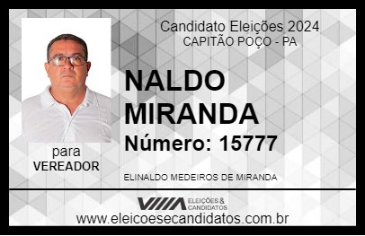 Candidato NALDO MIRANDA 2024 - CAPITÃO POÇO - Eleições