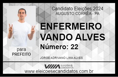 Candidato ENFERMEIRO VANDO ALVES 2024 - AUGUSTO CORRÊA - Eleições