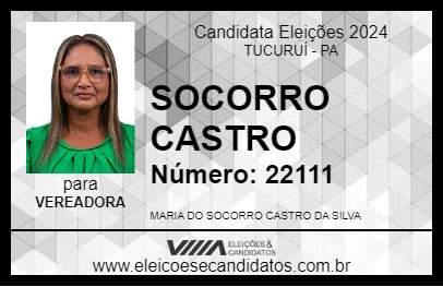 Candidato SOCORRO CASTRO 2024 - TUCURUÍ - Eleições