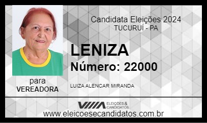 Candidato LENIZA 2024 - TUCURUÍ - Eleições