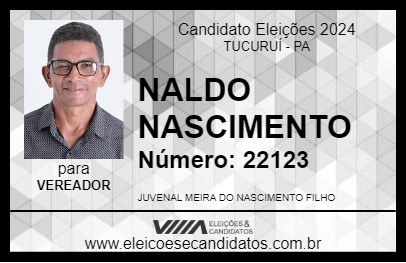 Candidato NALDO NASCIMENTO 2024 - TUCURUÍ - Eleições